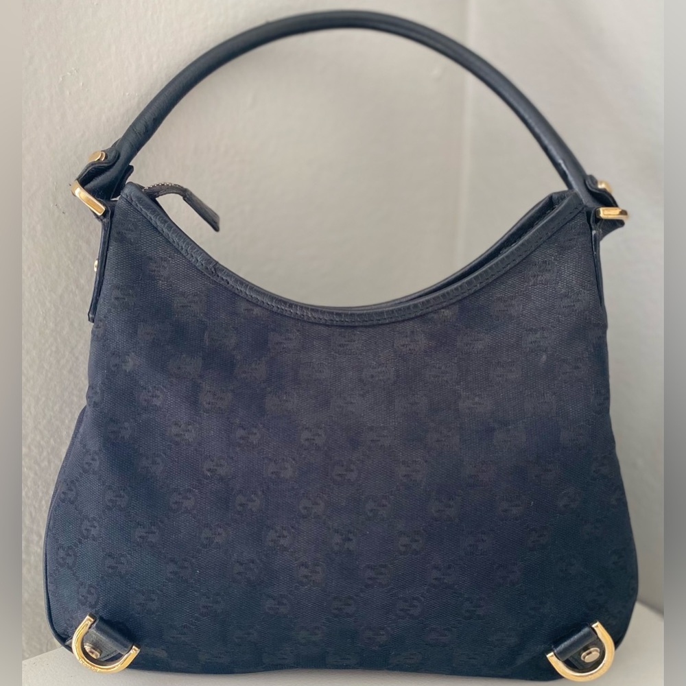 Gucci “Abbey” D-Ring Hobo Black Monogram Canvas - Picture 3 of 9